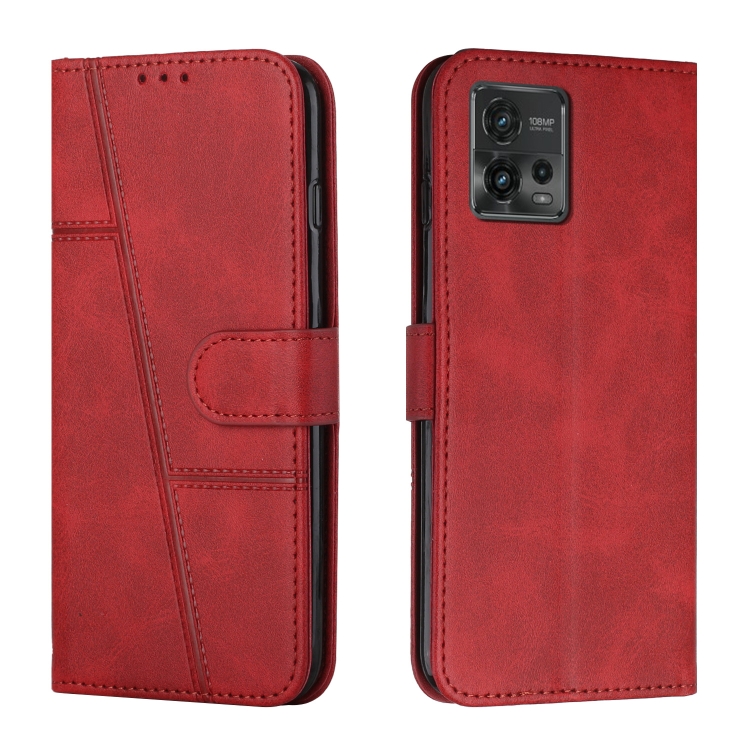 9D SKLO + PUZDRO 2v1 pre Motorola Moto G72 - Knižkové Solid červené