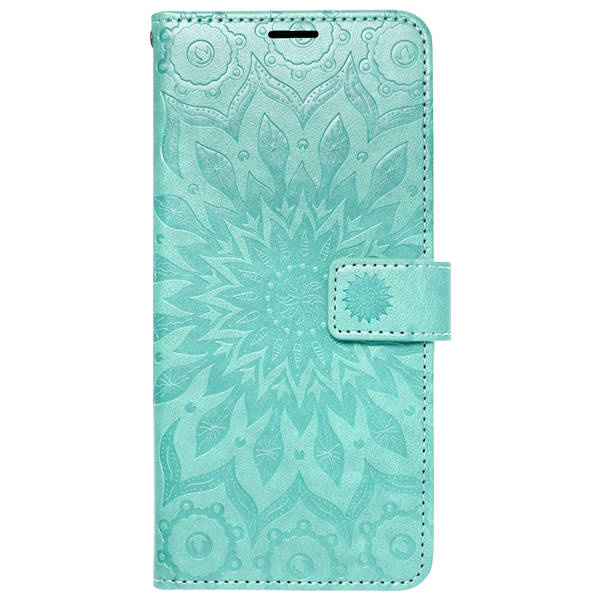 SKLO + PUZDRO 2v1 pre Samsung Galaxy A23 / A23 5G - Knižkové Mandala zelené
