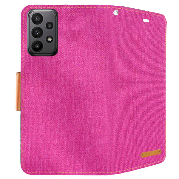 SKLO + PUZDRO 2v1 pre Samsung Galaxy A23 / A23 5G - Knižkové Canvas ružové