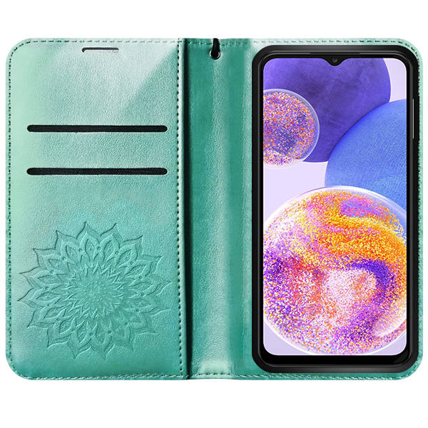 Knižkové puzdro pre Samsung Galaxy A23 / A23 5G - Mandala zelené