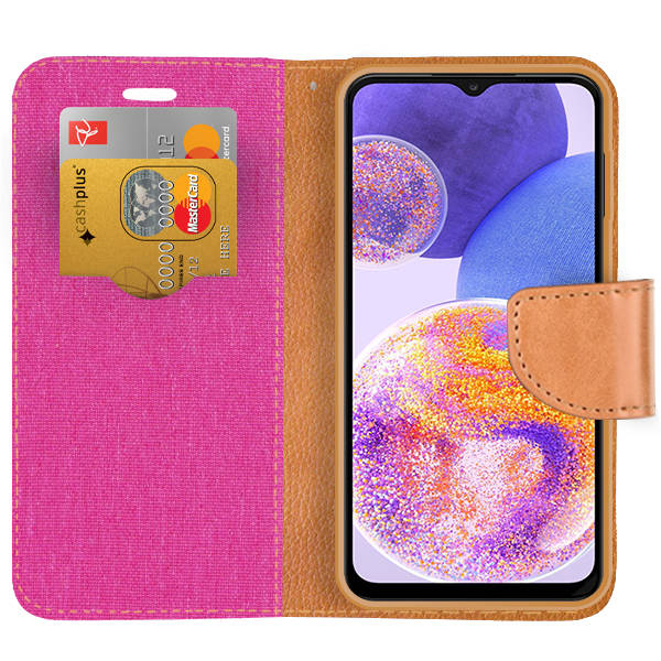 Knižkové puzdro pre Samsung Galaxy A23 / A23 5G - Canvas ružové