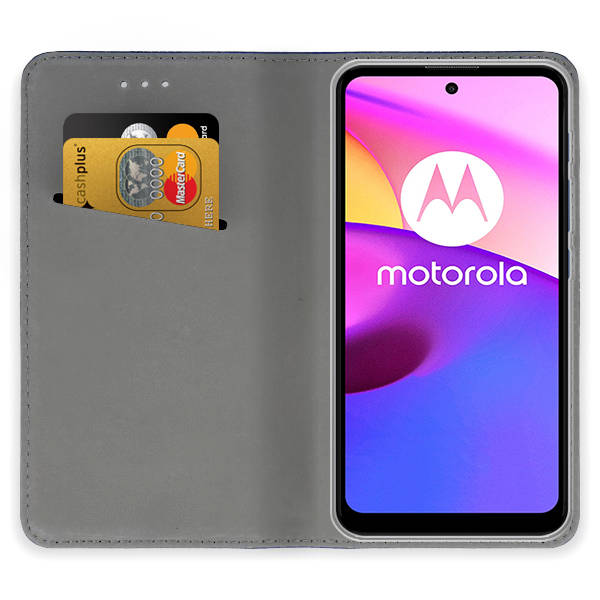 9D SKLO + PUZDRO 2v1 pre Moto E20 / E30 / E40 - Knižkové Magnet zlaté