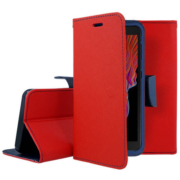 9D SKLO + PÚZDRO 2v1 pre Samsung Galaxy Xcover 5 - Knižkové Fancy červené