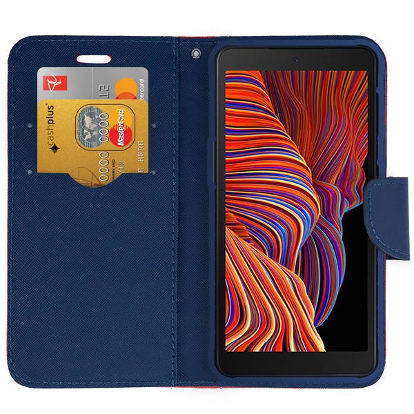 9D SKLO + PÚZDRO 2v1 pre Samsung Galaxy Xcover 5 - Knižkové Fancy červené