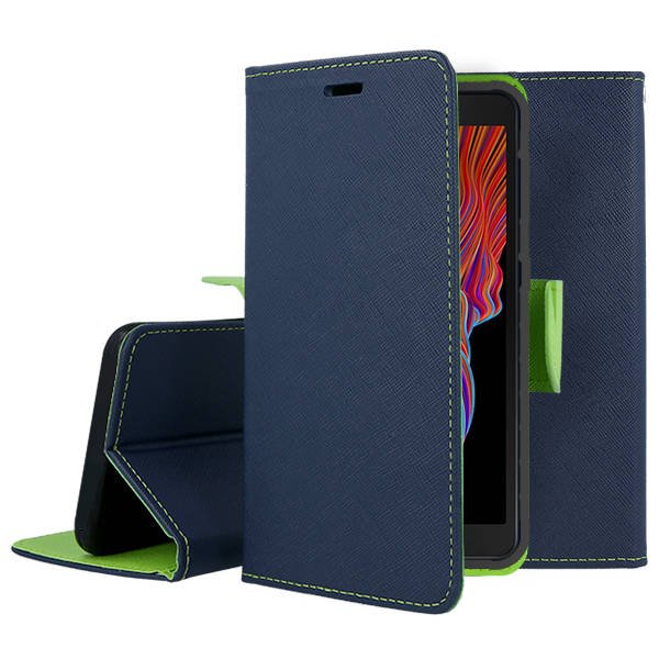 9D SKLO + PÚZDRO 2v1 pre Samsung Galaxy Xcover 5 - Knižkové Fancy modré zelené