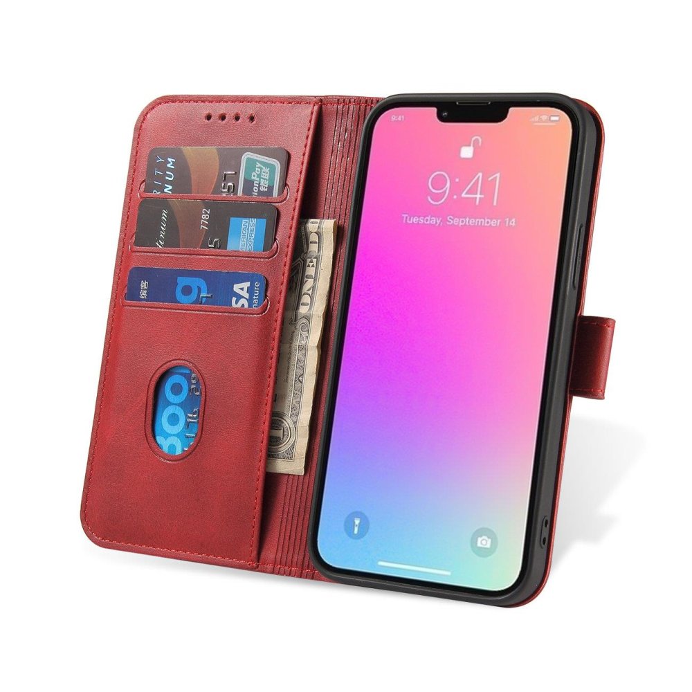 SKLO + PUZDRO 2v1 pre Samsung Galaxy A23 / A23 5G - Knižkové SOLID červené