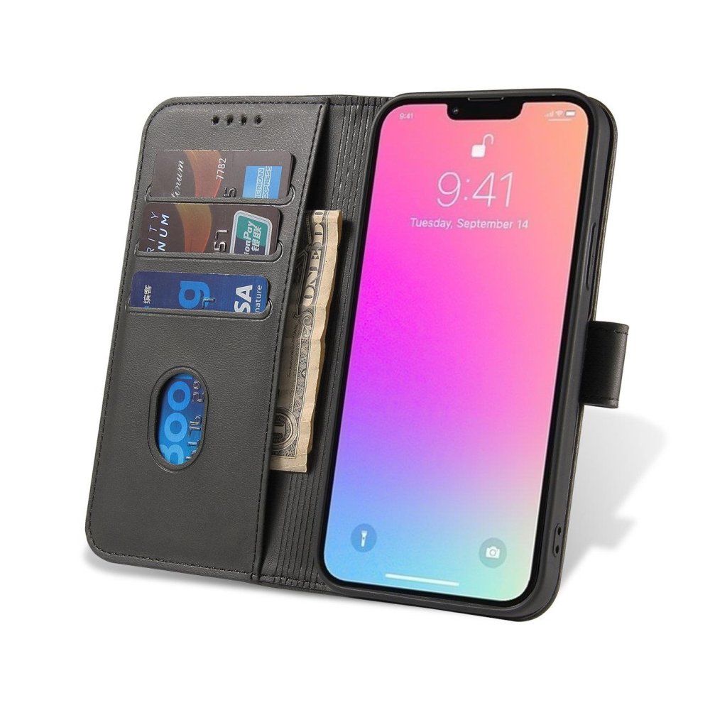 9D SKLO + PUZDRO 2v1 pre Motorola Moto G32 - Knižkové STAND čierne