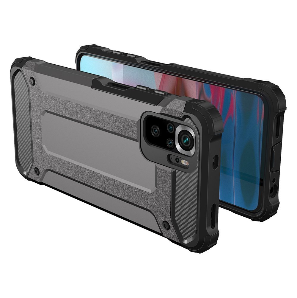 SKLO + PUZDRO 2v1 pre Xiaomi Poco M5s - Tvrdené HYBRID Armor čierne