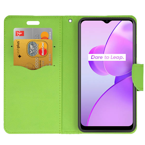 Knižkové puzdro pre Realme C31 - Smart FANCY modro zelené