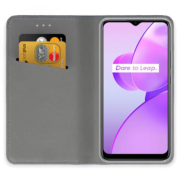 9D SKLO + PUZDRO 2v1 pre Realme C31 - Knižkové Smart MAGNET ružové