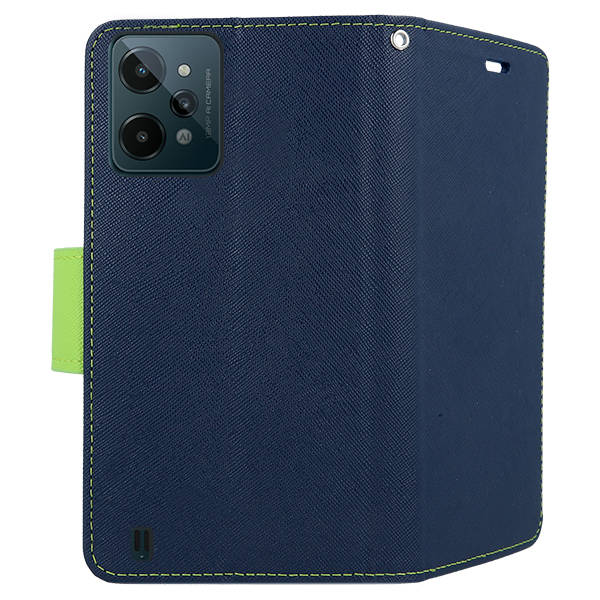 9D SKLO + PUZDRO 2v1 pre Realme C31 - Knižkové Smart FANCY modro zelené