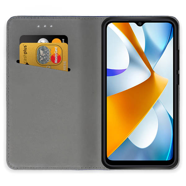 SKLO + PUZDRO 2v1 pre Xiaomi Poco C40 - Knižkové Magnet čierne