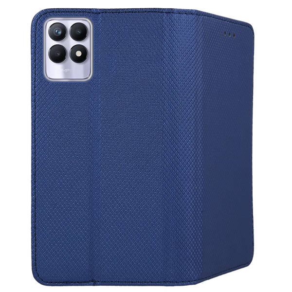 9D SKLO + PUZDRO 2v1 pre Realme 8i - Knižkové SMART MAGNET modré