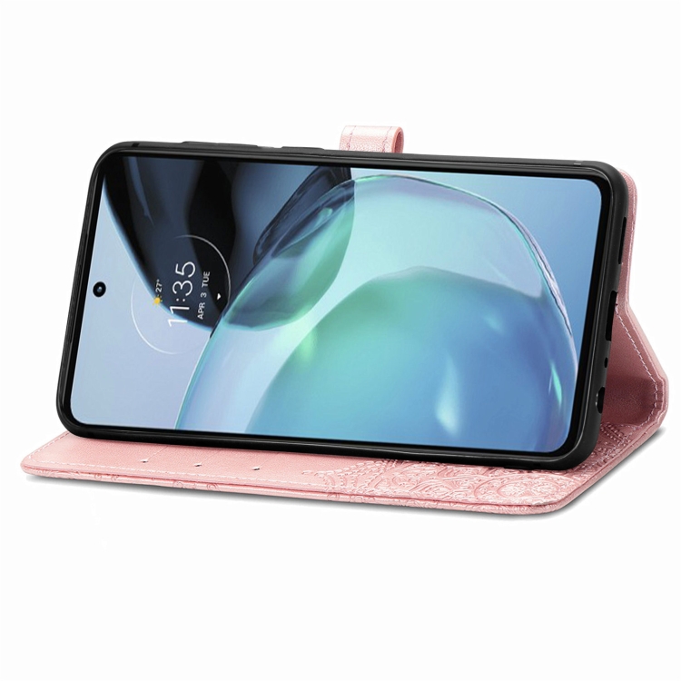 9D SKLO + PUZDRO 2v1 pre Motorola Moto G72 - Knižkové Calf ružové