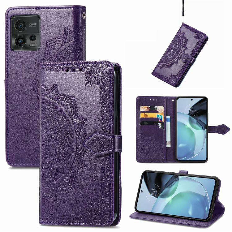 9D SKLO + PUZDRO 2v1 pre Motorola Moto G72 - Knižkové Calf fialové