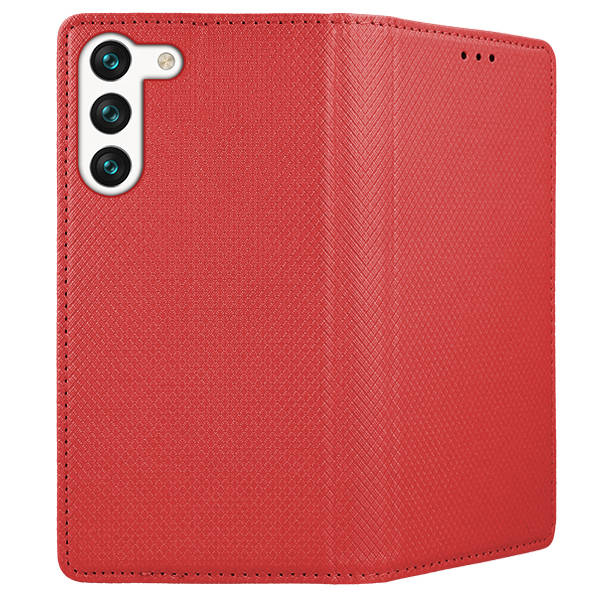 SKLO + PUZDRO 2v1 pre Samsung Galaxy S23 5G - Knižkové MAGNET červené