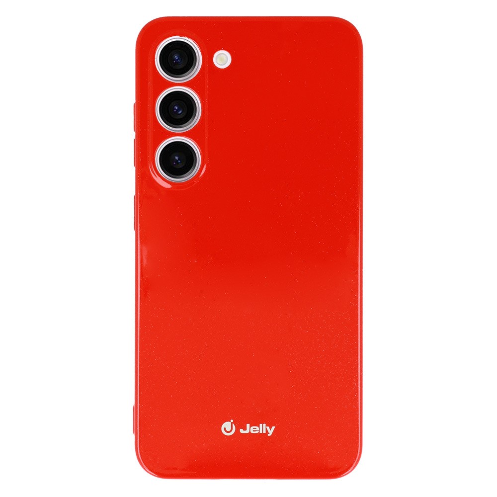 SKLO + PUZDRO 2v1 pre Samsung Galaxy S23 5G - Silikónové Jelly červené
