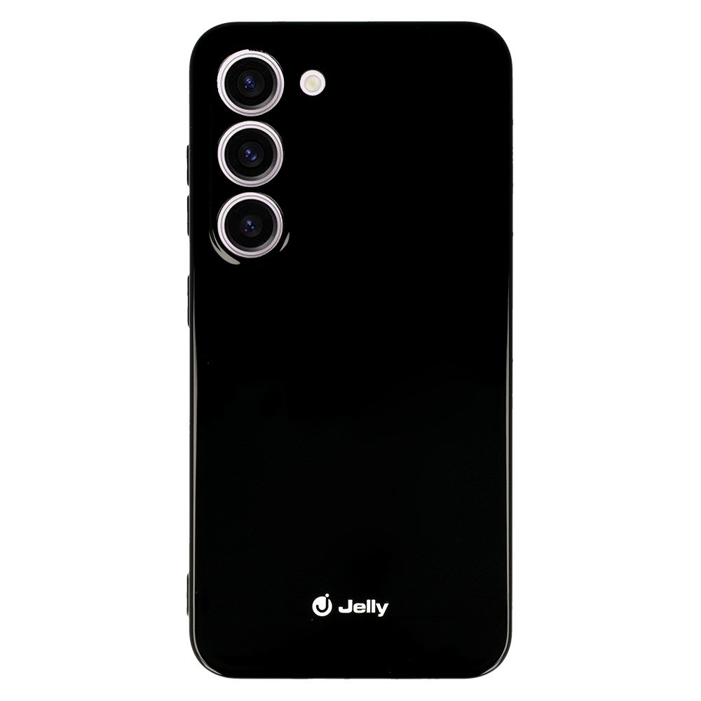 SKLO + PUZDRO 2v1 pre Samsung Galaxy S23 5G - Silikónové Jelly čierne