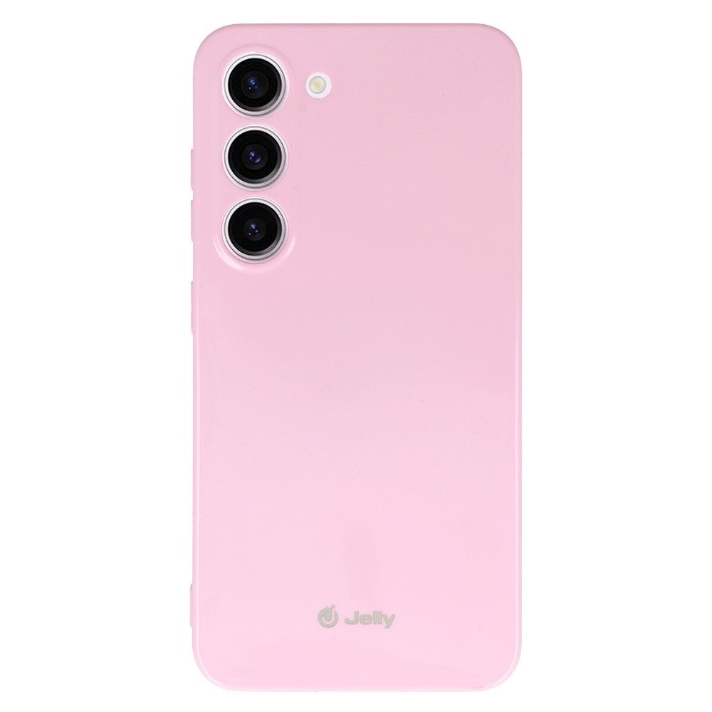 SKLO + PUZDRO 2v1 pre Samsung Galaxy S23 5G - Silikónové Jelly ružové