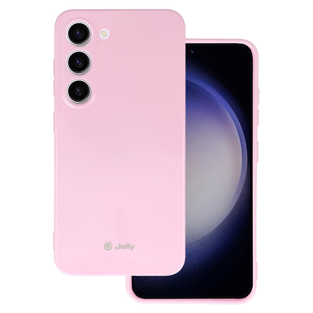 SKLO + PUZDRO 2v1 pre Samsung Galaxy S23 5G - Silikónové Jelly ružové