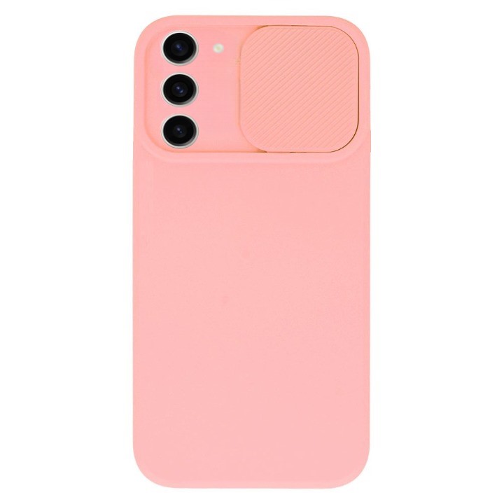 SKLO + PUZDRO 2v1 pre Samsung Galaxy S23 5G - Tvrdené Camshield lososové