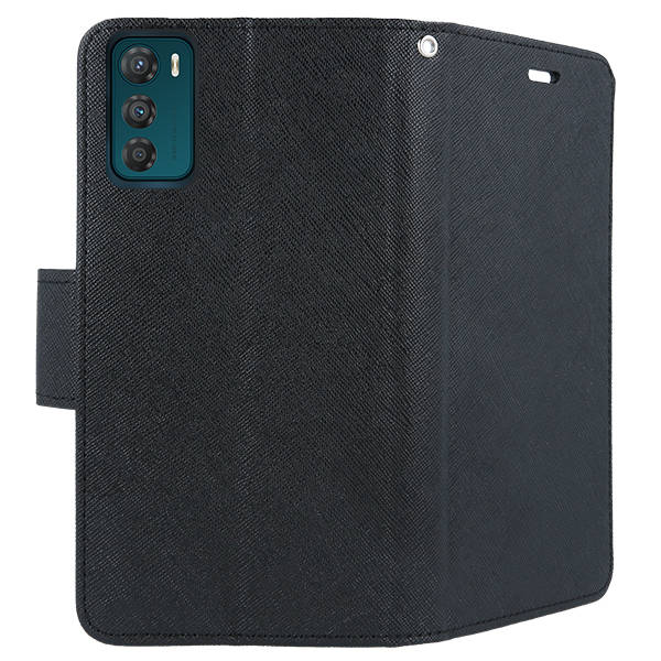 9D SKLO + PUZDRO 2v1 pre Motorola Moto G42 - Knižkové Smart Fancy čierne