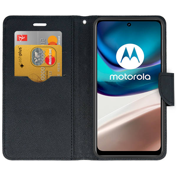 9D SKLO + PUZDRO 2v1 pre Motorola Moto G42 - Knižkové Smart Fancy čierne