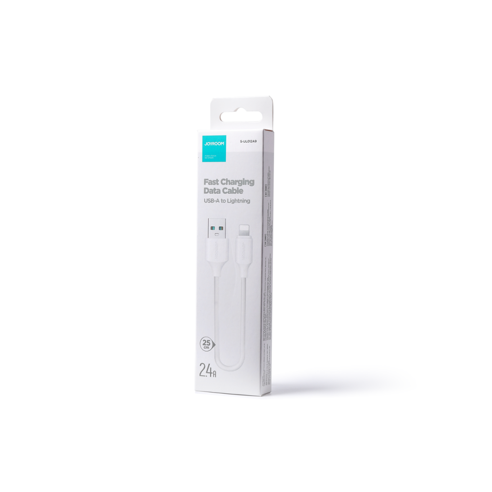 USB nabíjací / dátový kábel Joyroom – Lightning 2,4A 0,25 m biely (S-UL012A9)