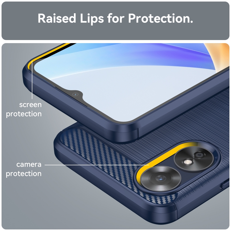 Silikónový kryt na Oppo A17 – Carbon, modrý