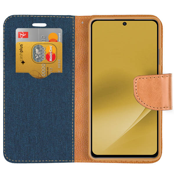 Knižkové puzdro pre Xiaomi 12 Lite - CANVAS modro hnedé