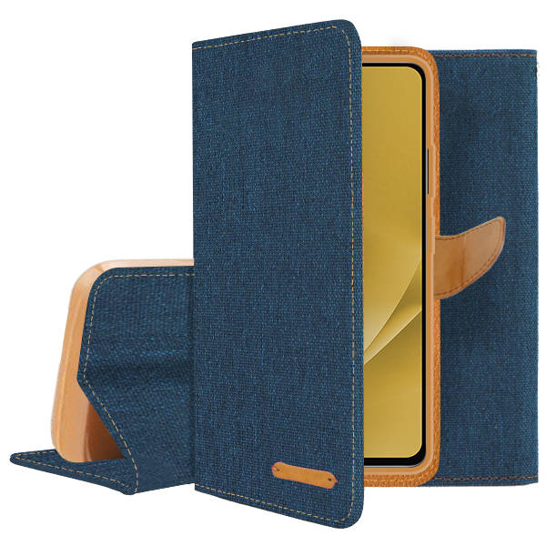 Knižkové puzdro pre Xiaomi 12 Lite - CANVAS modro hnedé