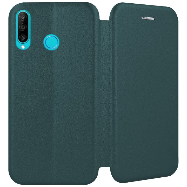 9D SKLO + PUZDRO 2v1 pre HUAWEI P30 Lite - Knižkové Diva zelené