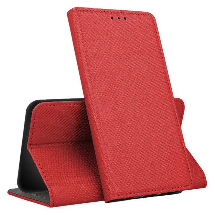 9D SKLO + PUZDRO 2v1 pre Motorola Moto G72 - Knižkové Magnet červené
