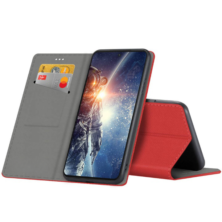 9D SKLO + PUZDRO 2v1 pre Motorola Moto G72 - Knižkové Magnet červené