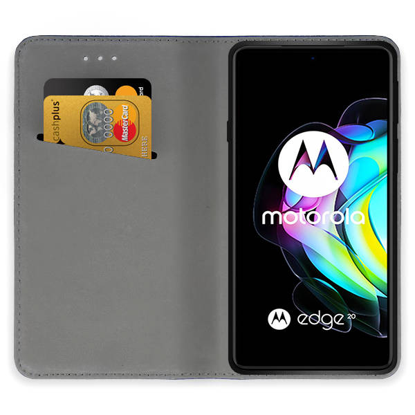 9D SKLO + PUZDRO 2v1 pre Motorola Moto Edge 20 - MAGNET čierne
