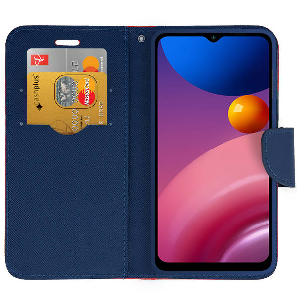 SKLO + PUZDRO 2v1 pre Samsung Galaxy A14 4G / A14 5G - Knižkové FANCY červené