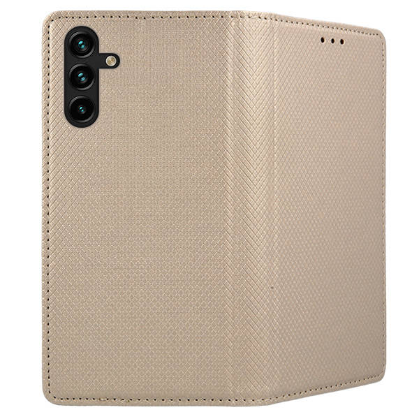 SKLO + PUZDRO 2v1 pre Samsung Galaxy A14 4G / A14 5G - Knižkové MAGNET zlaté