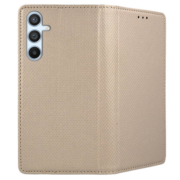 9D SKLO + PUZDRO 2v1 pre Samsung Galaxy A34 5G - Knižkové MAGNET zlaté