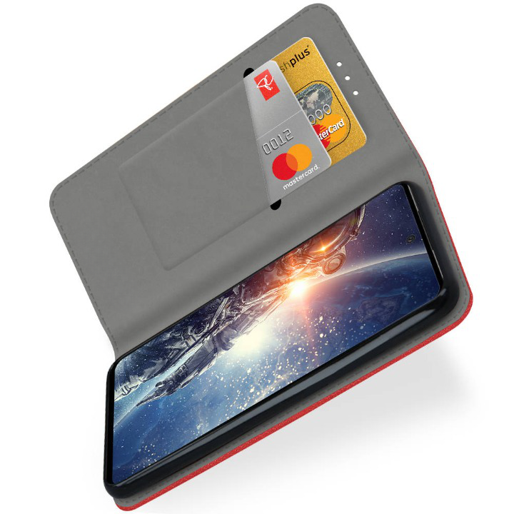 9D SKLO + PUZDRO 2v1 pre Samsung Galaxy A54 5G - Knižkové MAGNET červené
