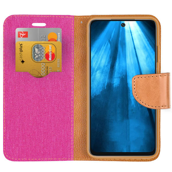 Knižkové puzdro na Samsung Galaxy A54 5G - CANVAS ružovo hnedé