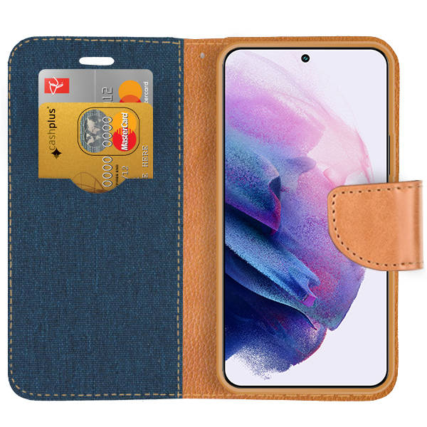 Knižkové puzdro na Samsung Galaxy A54 5G - CANVAS modro hnedé