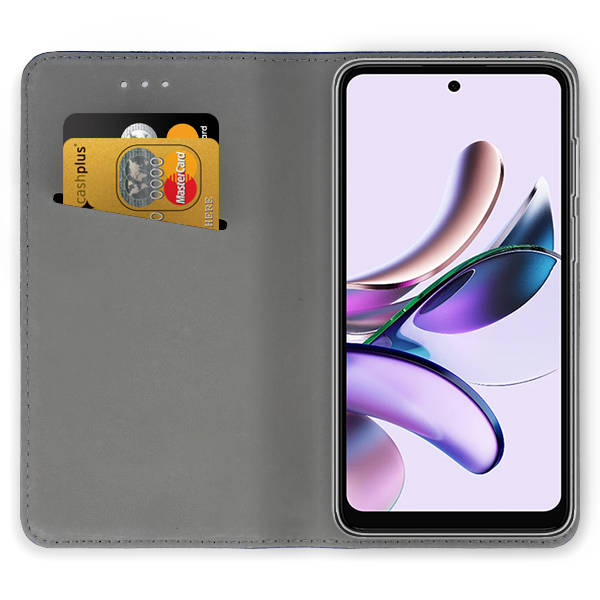 9D SKLO + PUZDRO pre Motorola Moto G23 / G13 - Knižkové puzdro MAGNETIC čierne