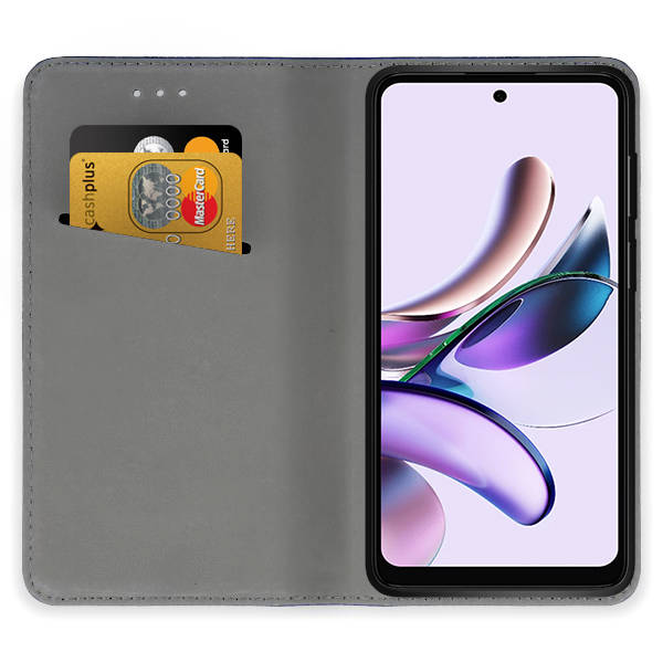 9D SKLO + PUZDRO pre Motorola Moto G23 / G13 - Knižkové puzdro MAGNET čierne
