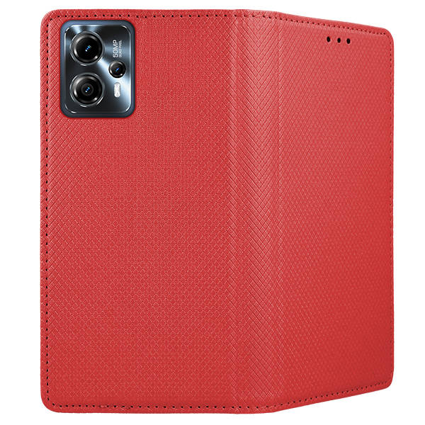 9D SKLO + PUZDRO 2v1 pre Motorola Moto G32 - Knižkové MAGNET červené