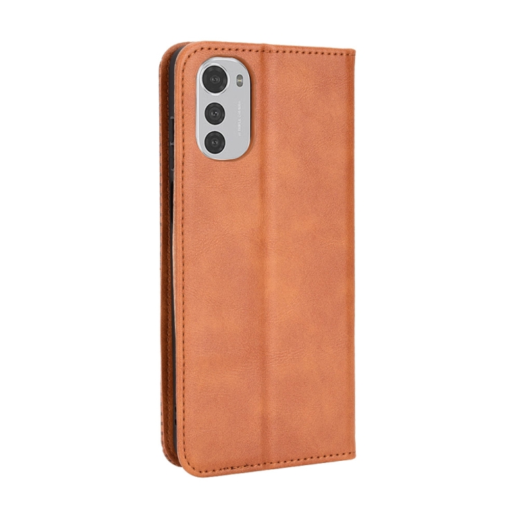 Knižkové puzdro pre Motorola Moto E32 / E32s - Retro hnedé