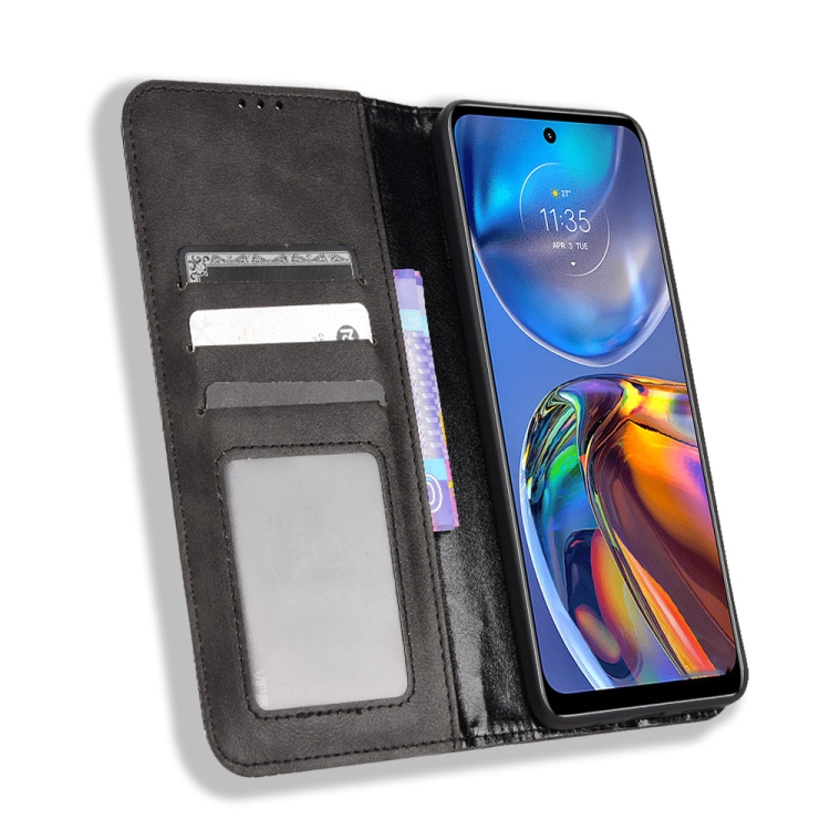 Knižkové puzdro pre Motorola Moto E32 / E32s - Retro čierne