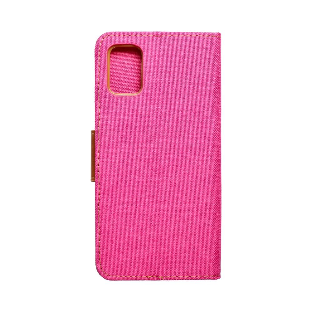 9D SKLO + PUZDRO 2v1 pre Samsung Galaxy A51 - Knižkové CANVAS ružovo hnedé