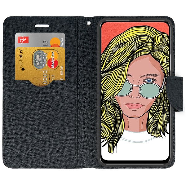 SKLO + PUZDRO pre HUAWEI P Smart 2019 - Knižkové FANCY čierne