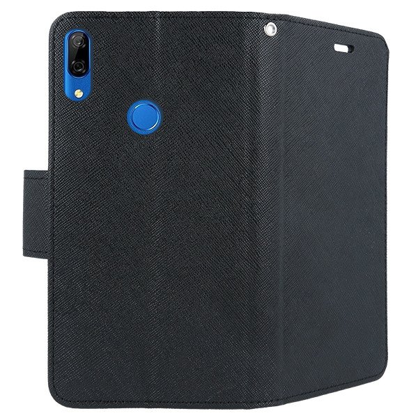 SKLO + PUZDRO pre HUAWEI P Smart 2019 - Knižkové FANCY čierne