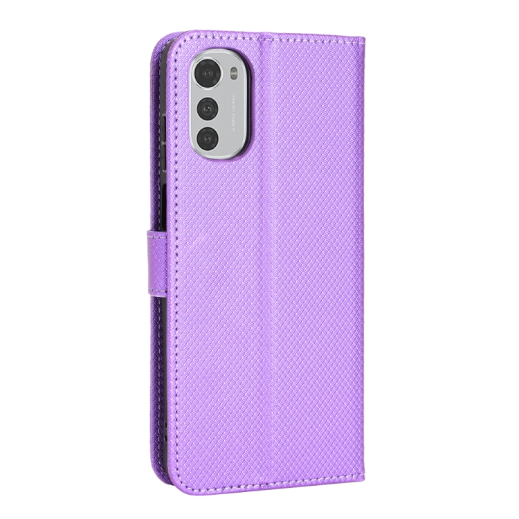 9D SKLO + PUZDRO 2v1 pre Motorola Moto E32 / E32s - Knižkové Texture fialové